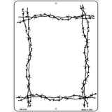 Black Barbed Wire Border Metal Novelty Parking Sign 4.5" x 6" (PM)