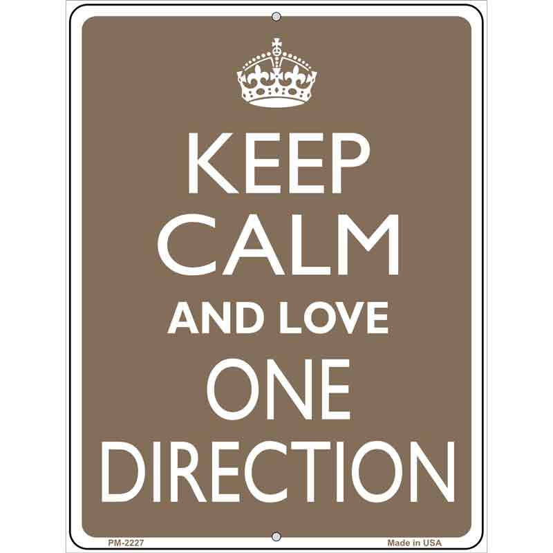 Keep Calm Love One Direction Metal Novelty Parking Sign 4.5" x 6" (PM)