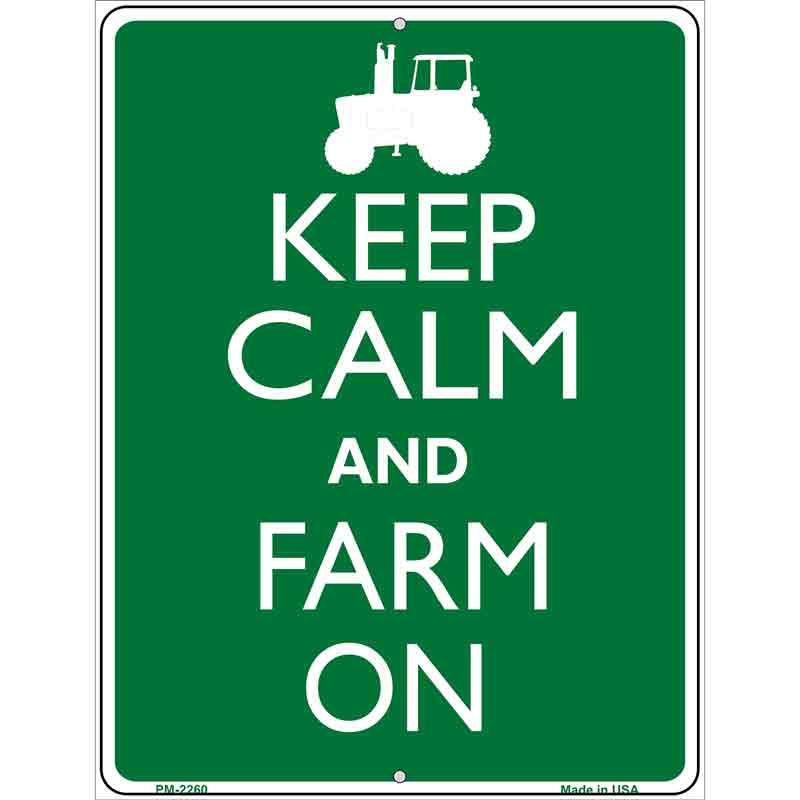 Keep Calm Farm On Metal Novelty Parking Sign 4.5" x 6" (PM)