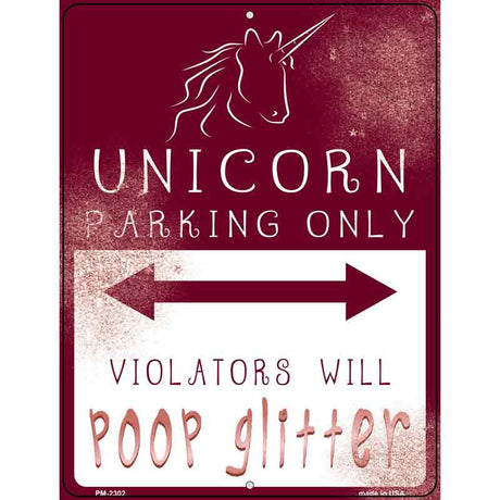 Unicorn Parking Pink Novelty Metal Parking Sign 4.5" x 6" (PM)