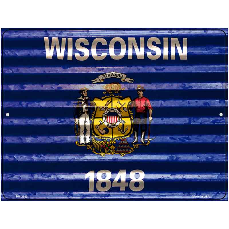 Wisconsin Flag Novelty Parking Sign 4.5" x 6" (PM)