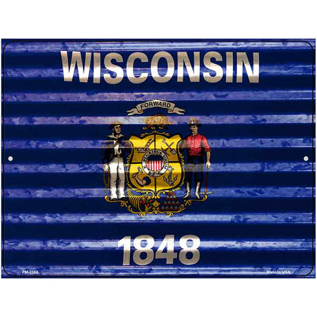 Wisconsin Flag Novelty Parking Sign 4.5" x 6" (PM)