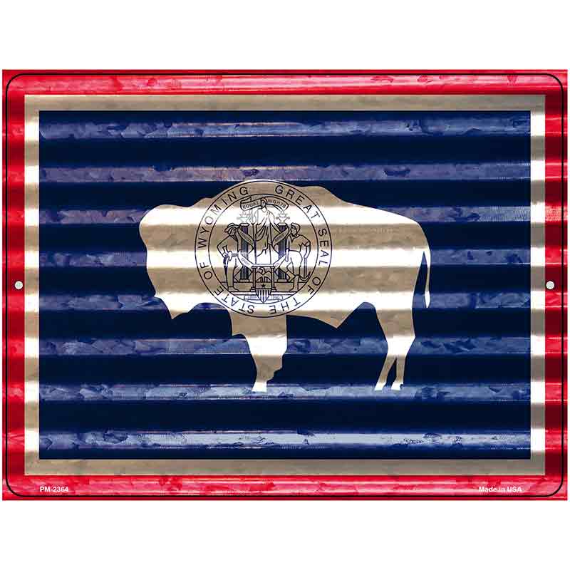 Wyoming Flag Novelty Parking Sign 4.5" x 6" (PM)