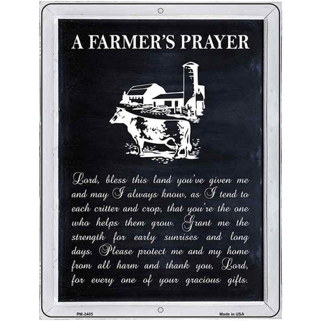 A Farmers Prayer Novelty Metal Parking Sign 4.5" x 6" (PM)