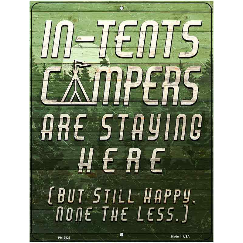 In Tents Campers Novelty Metal Parking Sign P-2423 4.5" x 6" (PM)