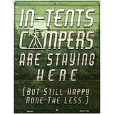 In Tents Campers Novelty Metal Parking Sign P-2423 4.5" x 6" (PM)