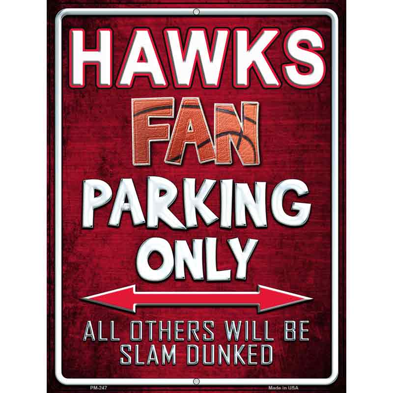 Hawks Metal Novelty Parking Sign 4.5" x 6" (PM)