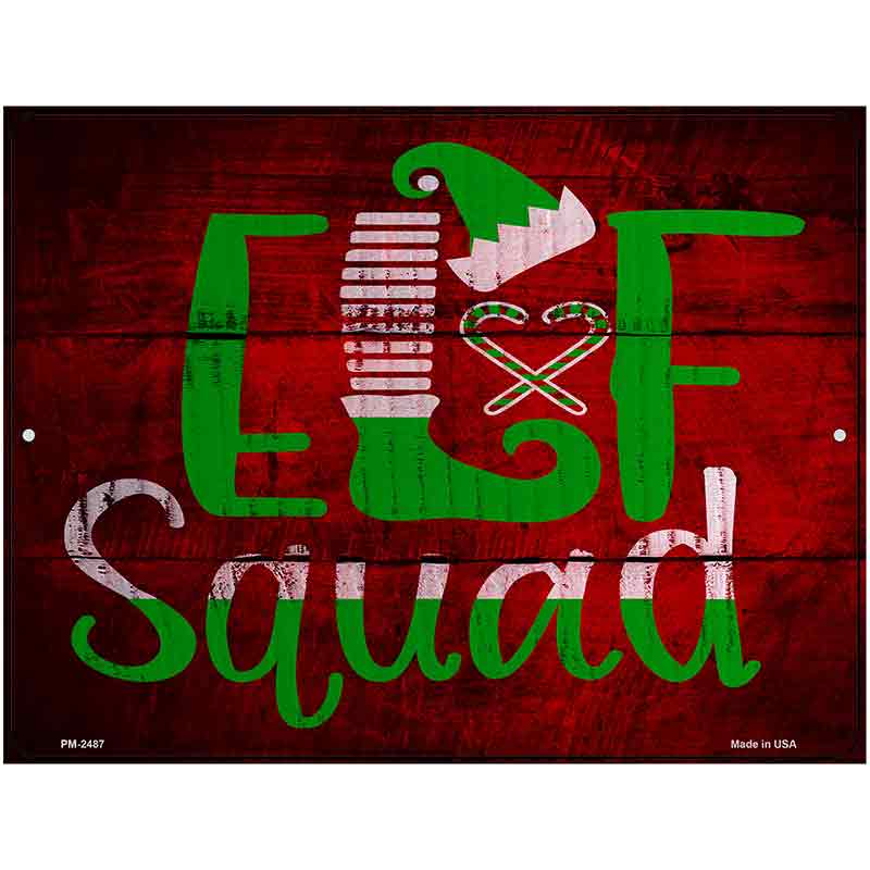 Elf Squad Novelty Metal Parking Sign 4.5" x 6" (PM)