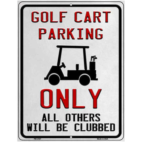 Golf Cart Parking Novelty Metal Parking Sign 4.5" x 6" (PM)