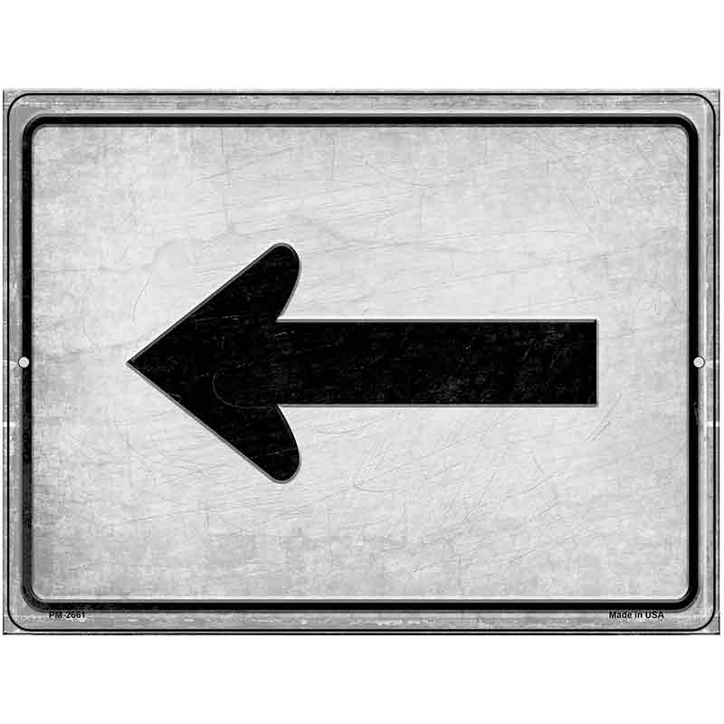 Left Arrow Novelty Metal Parking Sign 4.5" x 6" (PM)