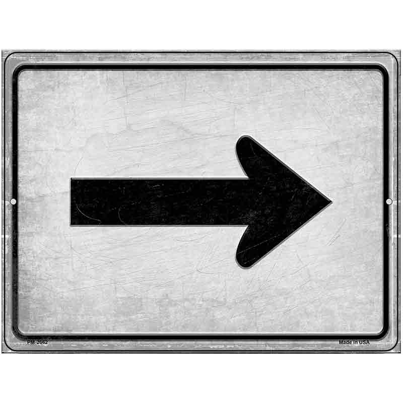 Right Arrow Novelty Metal Parking Sign 4.5" x 6" (PM)