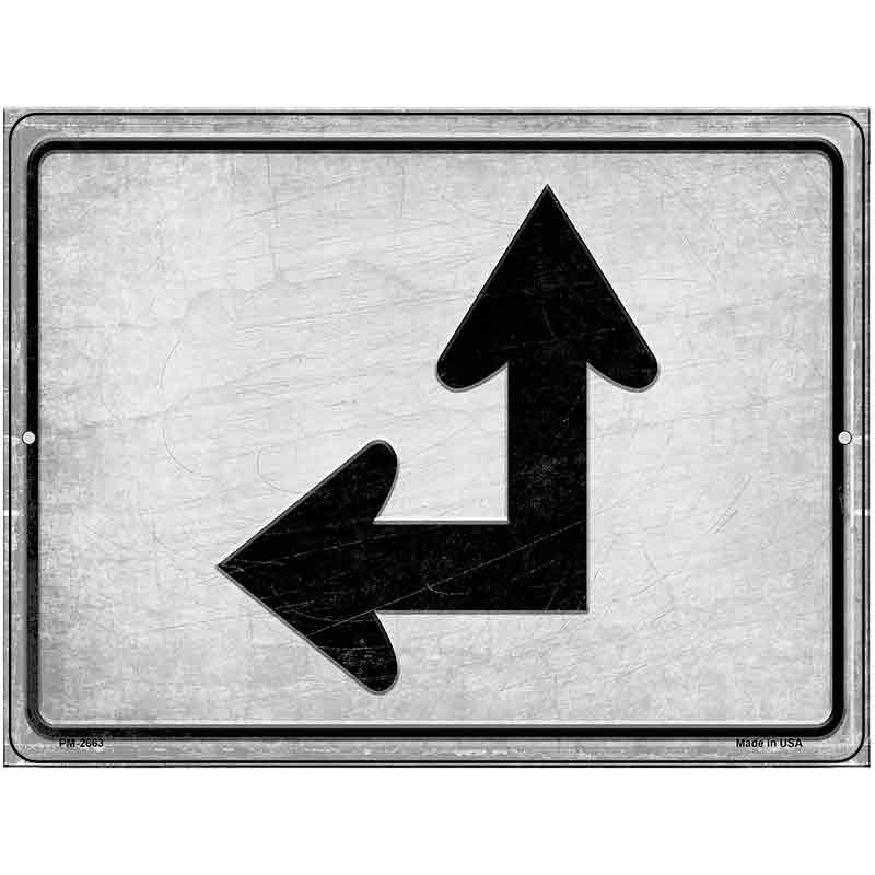 Left and Up Arrow Novelty Metal Parking Sign 4.5" x 6" (PM)