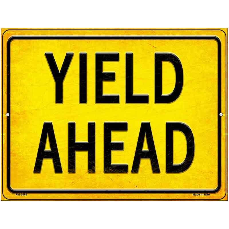 Yield Ahead Novelty Metal Parking Sign 4.5" x 6" (PM)