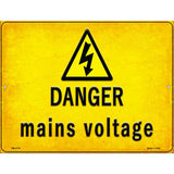 Danger Mains Voltage Novelty Metal Parking Sign 4.5" x 6" (PM)