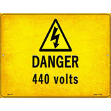 Danger 440 Volts Novelty Metal Parking Sign 4.5" x 6" (PM)