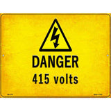 Danger 415 Volts Novelty Metal Parking Sign 4.5" x 6" (PM)