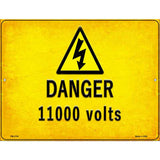 Danger 11000 Volts Novelty Metal Parking Sign 4.5" x 6" (PM)