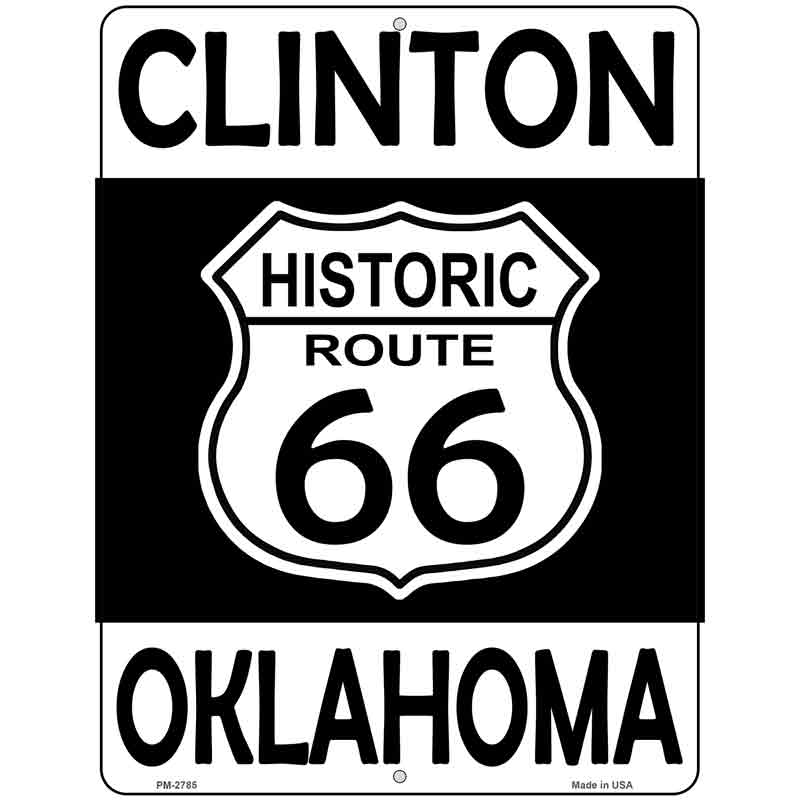 Clinton Oklahoma Historic Route 66 Novelty Metal Parking Sign 4.5" x 6" (PM)