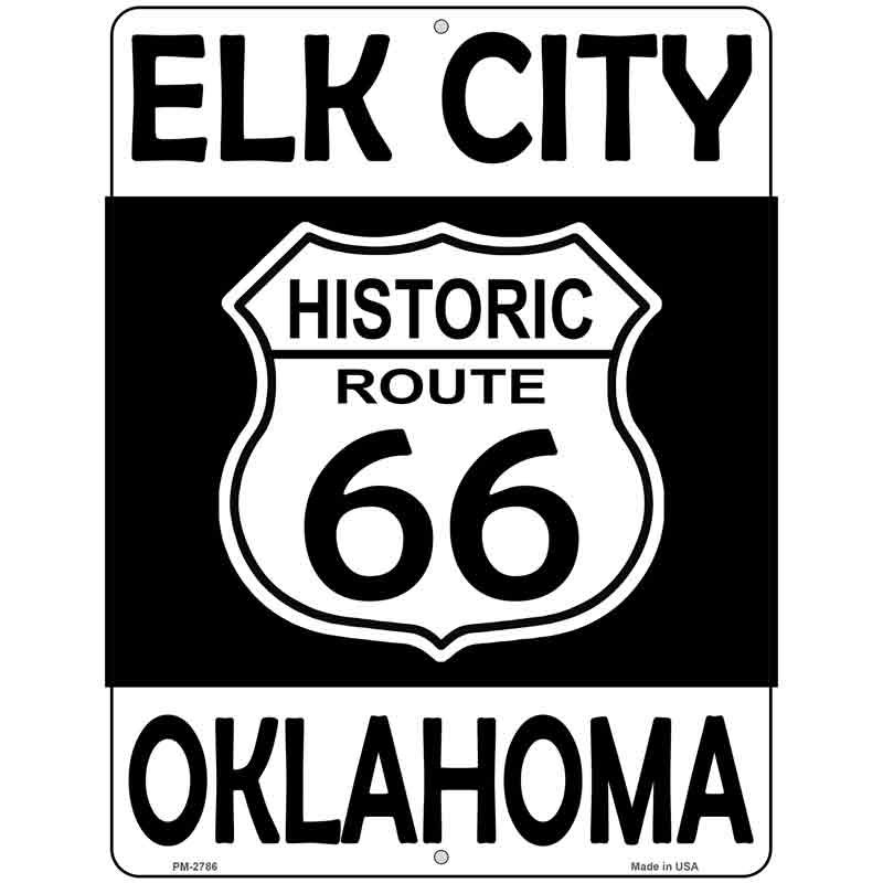 Elk City Oklahoma Historic Route 66 Novelty Metal Parking Sign 4.5" x 6" (PM)