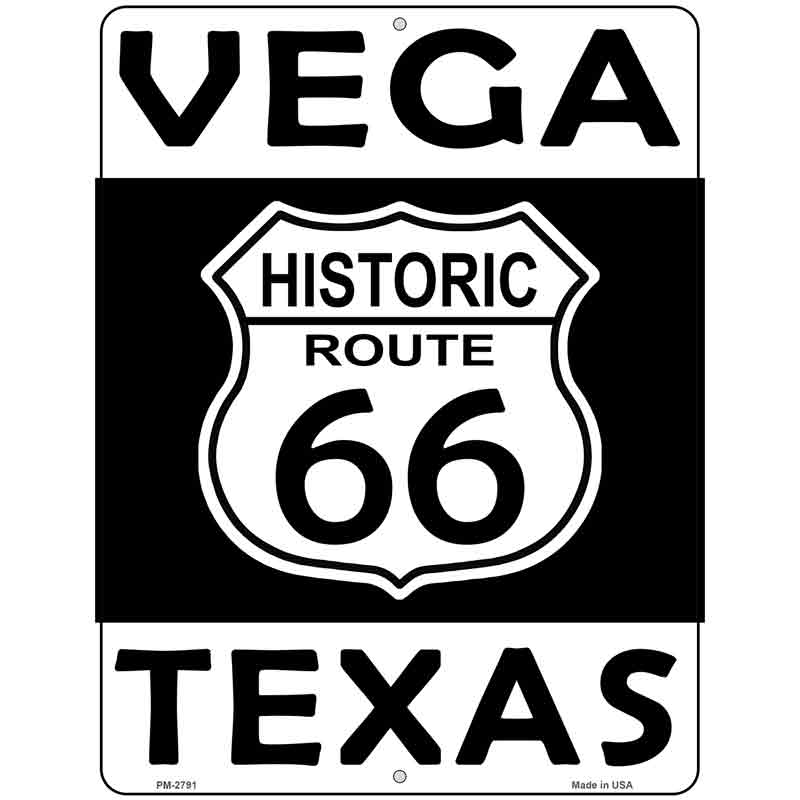 Vega Texas Historic Route 66 Novelty Metal Parking Sign 4.5" x 6" (PM)