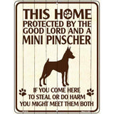 This Home Protected By A Pinscher Parking Sign Metal Novelty 4.5" x 6" (PM)