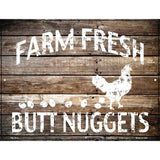 Farm Fresh Butt Nuggets Novelty Metal Parking Sign 4.5" x 6" (PM)