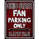 Ohio State Metal Novelty Parking Sign 4.5" x 6" (PM)