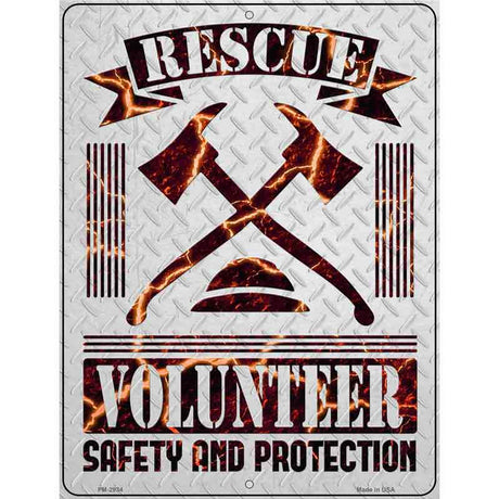 Rescue Volunteer Novelty Metal Parking Sign 4.5" x 6" (PM)