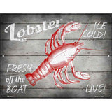 Lobster Fresh off the Boat Novelty Metal Parking Sign 4.5" x 6" (PM)