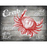 Crab Fresh off the Boat Novelty Metal Parking Sign 4.5" x 6" (PM)