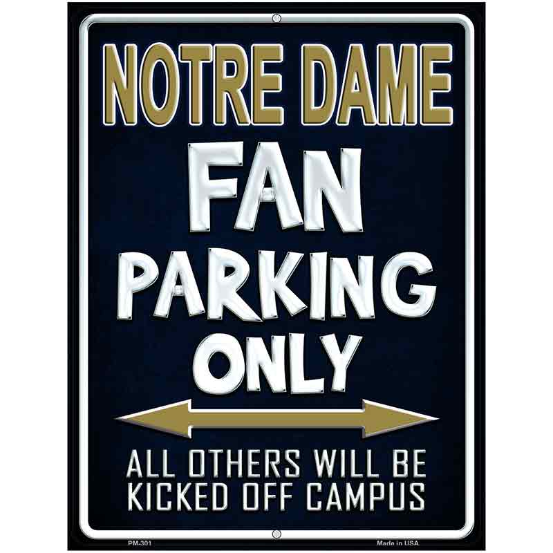 Notre Dame Metal Novelty Parking Sign 4.5" x 6" (PM)