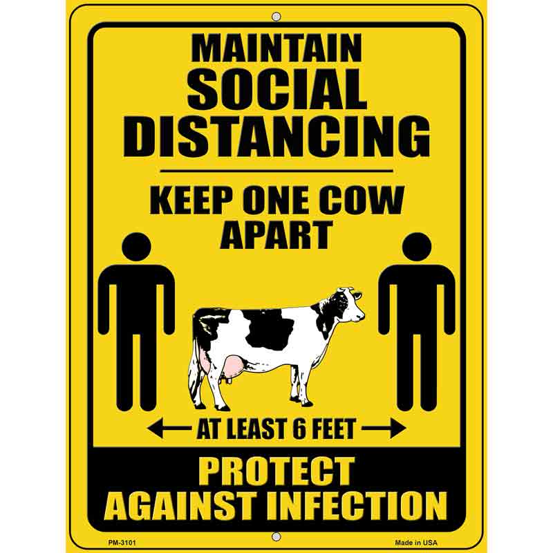 Keep One Cow Apart Novelty Parking Sign 4.5" x 6" (PM)