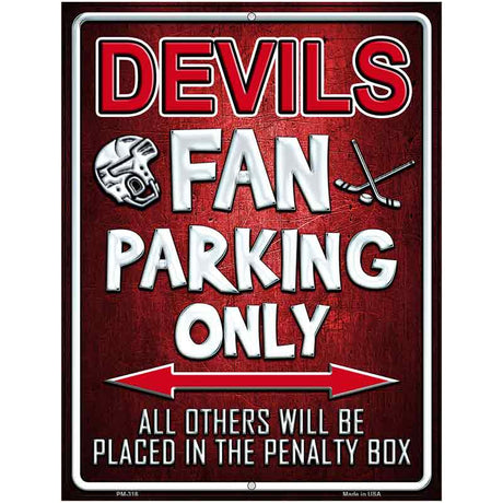 Devils Metal Novelty Parking Sign 4.5" x 6" (PM)