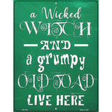 Wicked Witch and Grumpy Toad Novelty Metal Parking Sign 4.5" x 6" (PM)