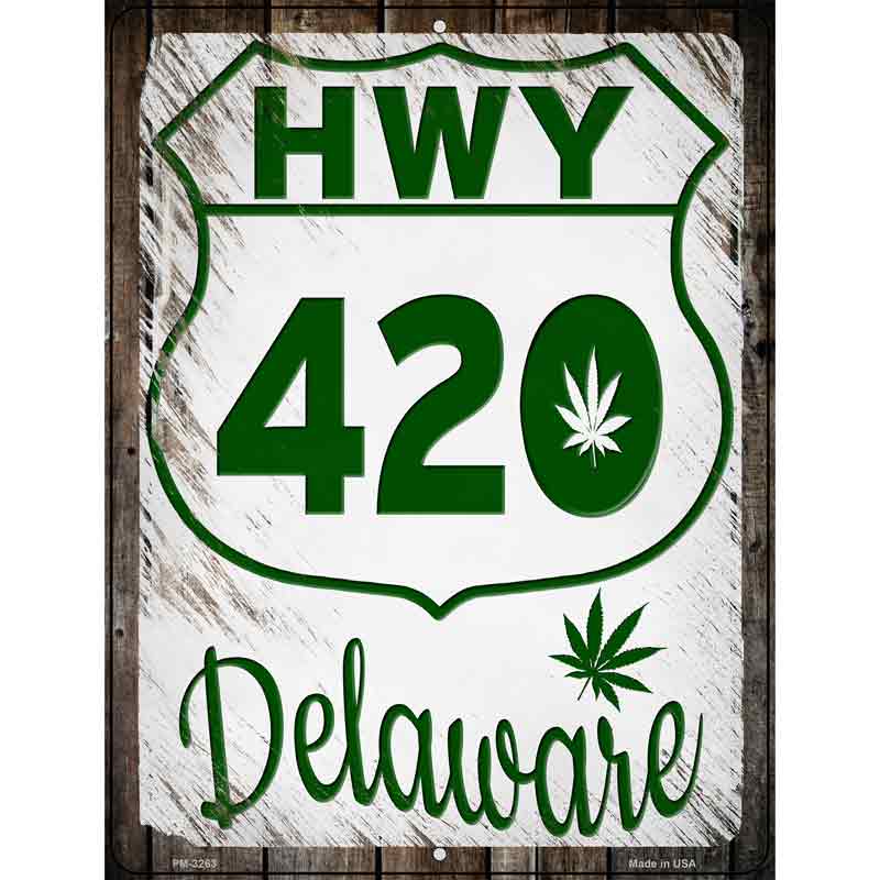 HWY 420 Delaware Novelty Metal Parking Sign 4.5" x 6" (PM)