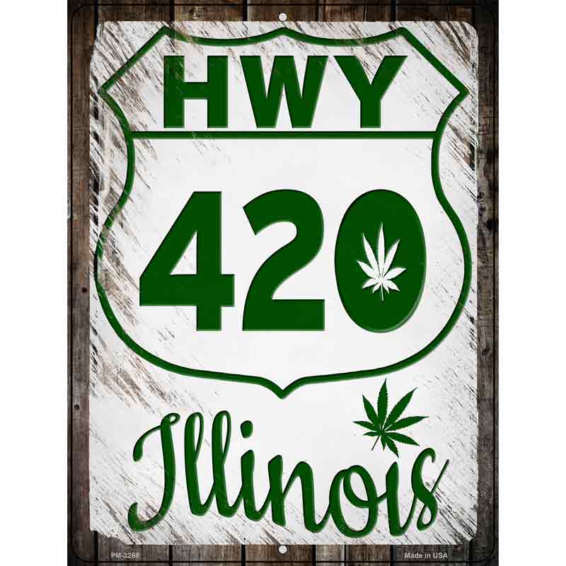 HWY 420 Illinois Novelty Metal Parking Sign 4.5" x 6" (PM)