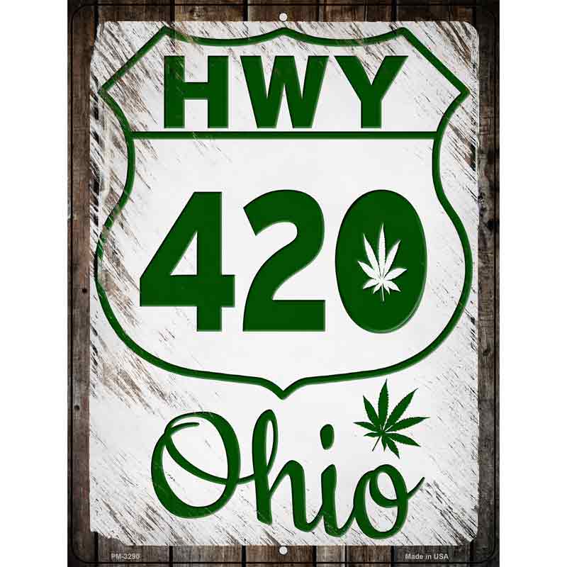 HWY 420 Ohio Novelty Metal Parking Sign 4.5" x 6" (PM)