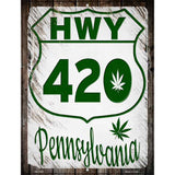 HWY 420 Pennsylvania Novelty Metal Parking Sign 4.5" x 6" (PM)