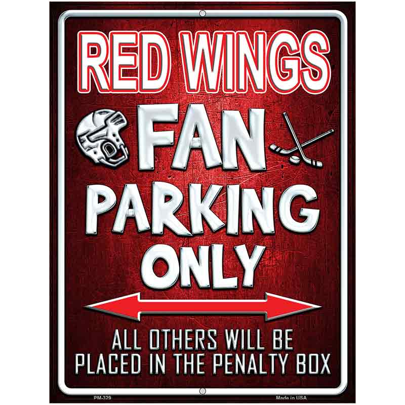 Red Wings Metal Novelty Parking Sign 4.5" x 6" (PM)