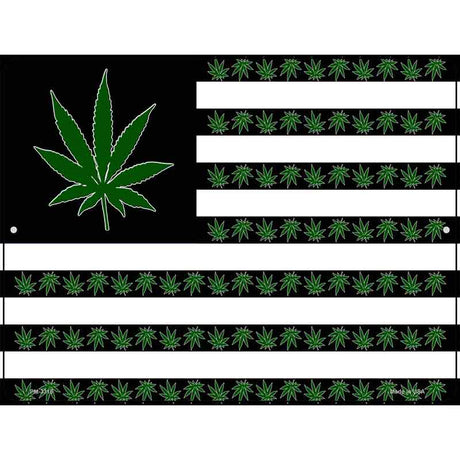 American Flag Weed Novelty Metal Parking Sign 4.5" x 6" (PM)