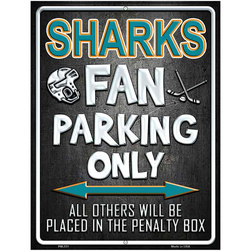 Sharks Metal Novelty Parking Sign 4.5" x 6" (PM)