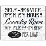 Self Service Laundry Room Novelty Metal Parking Sign 4.5" x 6" (PM)