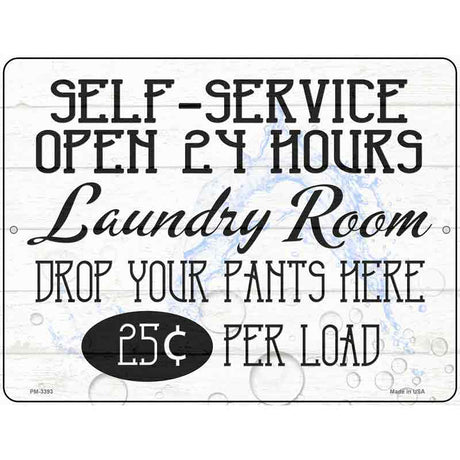 Self Service Laundry Room Novelty Metal Parking Sign 4.5" x 6" (PM)