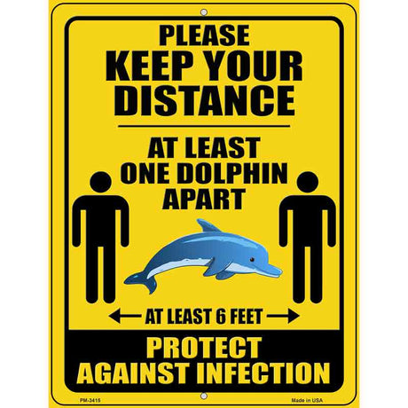 One Dolphin Apart Novelty Metal Parking Sign 4.5" x 6" (PM)