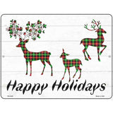 Happy Holidays Reindeer Novelty Metal Parking Sign 4.5" x 6" (PM)