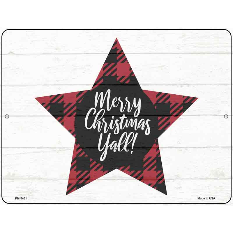 Merry Christmas Yall Novelty Metal Parking Sign 4.5" x 6" (PM)