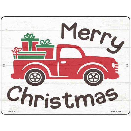 Merry Christmas Hauling Presents Novelty Metal Parking Sign 4.5" x 6" (PM)