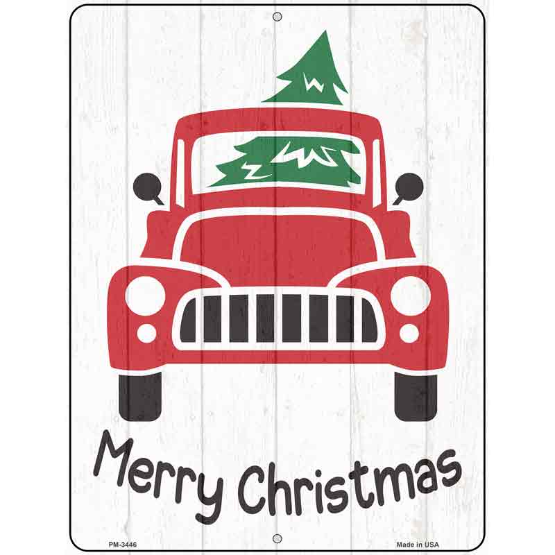 Merry Christmas Front Of Truck Novelty Metal Parking Sign 4.5" x 6" (PM)