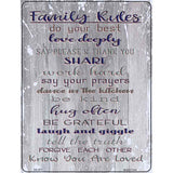 Family Rules Novelty Metal Parking Sign 4.5" x 6" (PM)