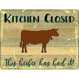 Kitchen Closed Novelty Metal Parking Sign 4.5" x 6" (PM)